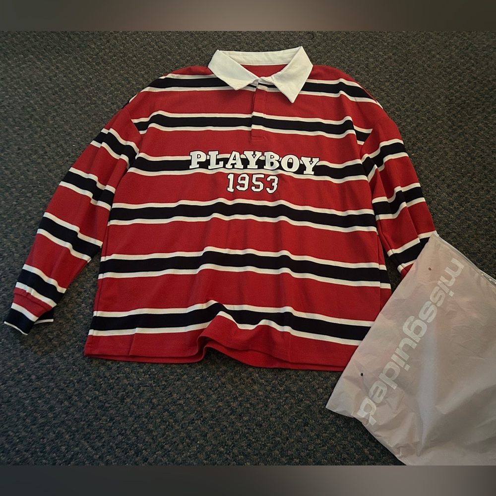 Missguided X playboy varsity shirt
